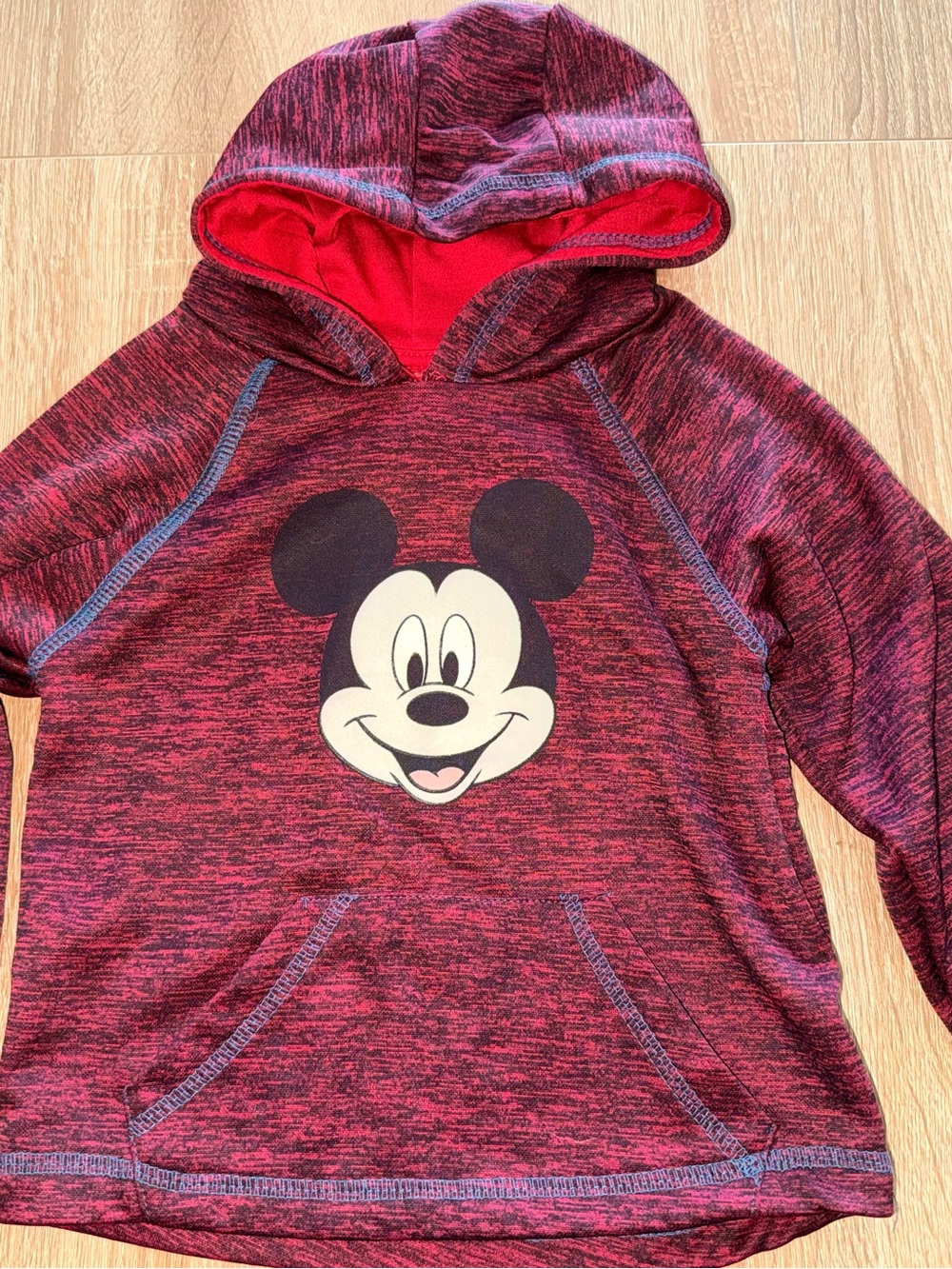 Disney Red and Black Mickey Mouse Hooded Sweatshirt boy or girl size 3t